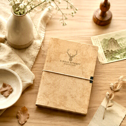 A5 | Faux Linen Hardcover | Bold Attempt Collection with Elastic Band