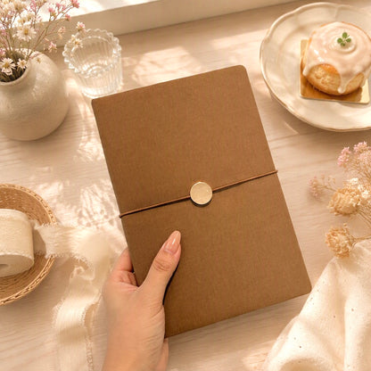 A5 | Faux Linen Hardcover | Modern Morandi Collection with Gold-Button Strap