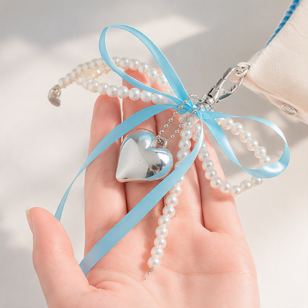 Pocket Size 5-Ring Binder Notebook | Fluffy Fabric Cover | Dream Ribbon Bow Notebook