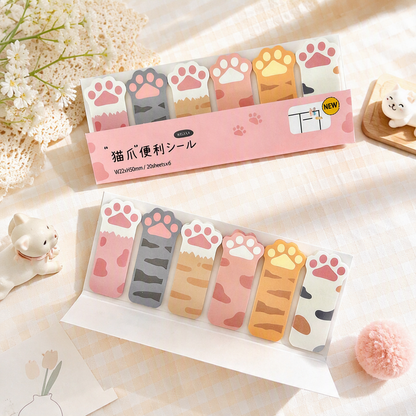 Kitty Paw Index Tabs Sticky Notes Set