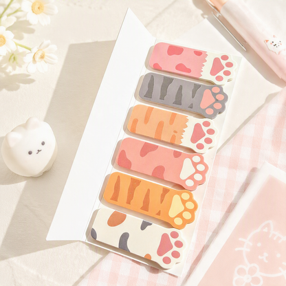 Kitty Paw Index Tabs Sticky Notes Set