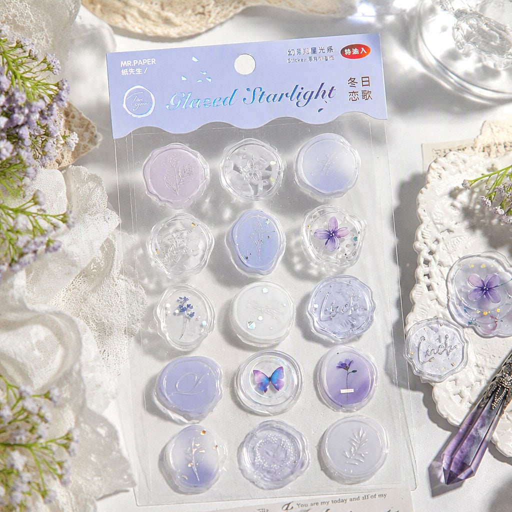 3D Glass-like Epoxy Stickers | Glazed Starlight Seal