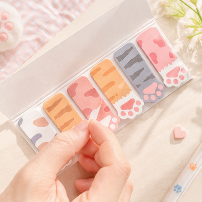 Kitty Paw Index Tabs Sticky Notes Set