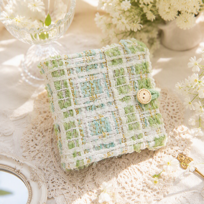 Pocket-Sized Refillable Binder and Album | Elegant Checkered Fabric Cover