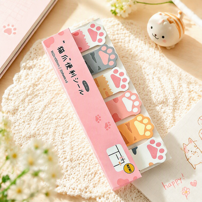 Kitty Paw Index Tabs Sticky Notes Set