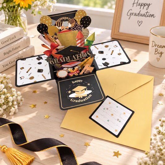 3D Pop-Up Graduation Box Card Congrats Graduate Keepsake Box