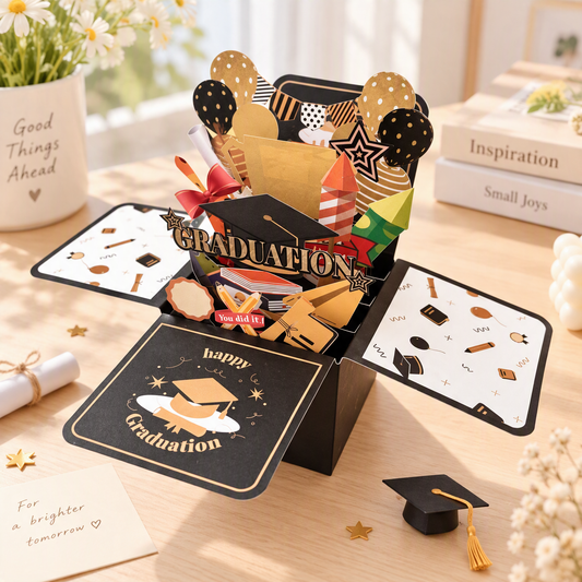 3D Pop-Up Graduation Box Card Congrats Graduate Keepsake Box