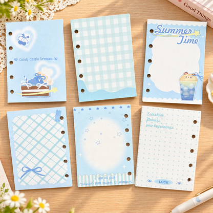 Pocket-Sized (M5) 5-Hole Refill Sheets| Memo Pads | Sweet Heart Dessert Series