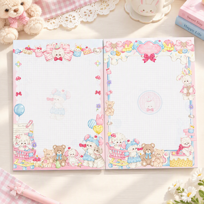 Duo Thick Notepads | Premium 120g Thick Paper | Kawaii Friends Collection | Extra Large-B5