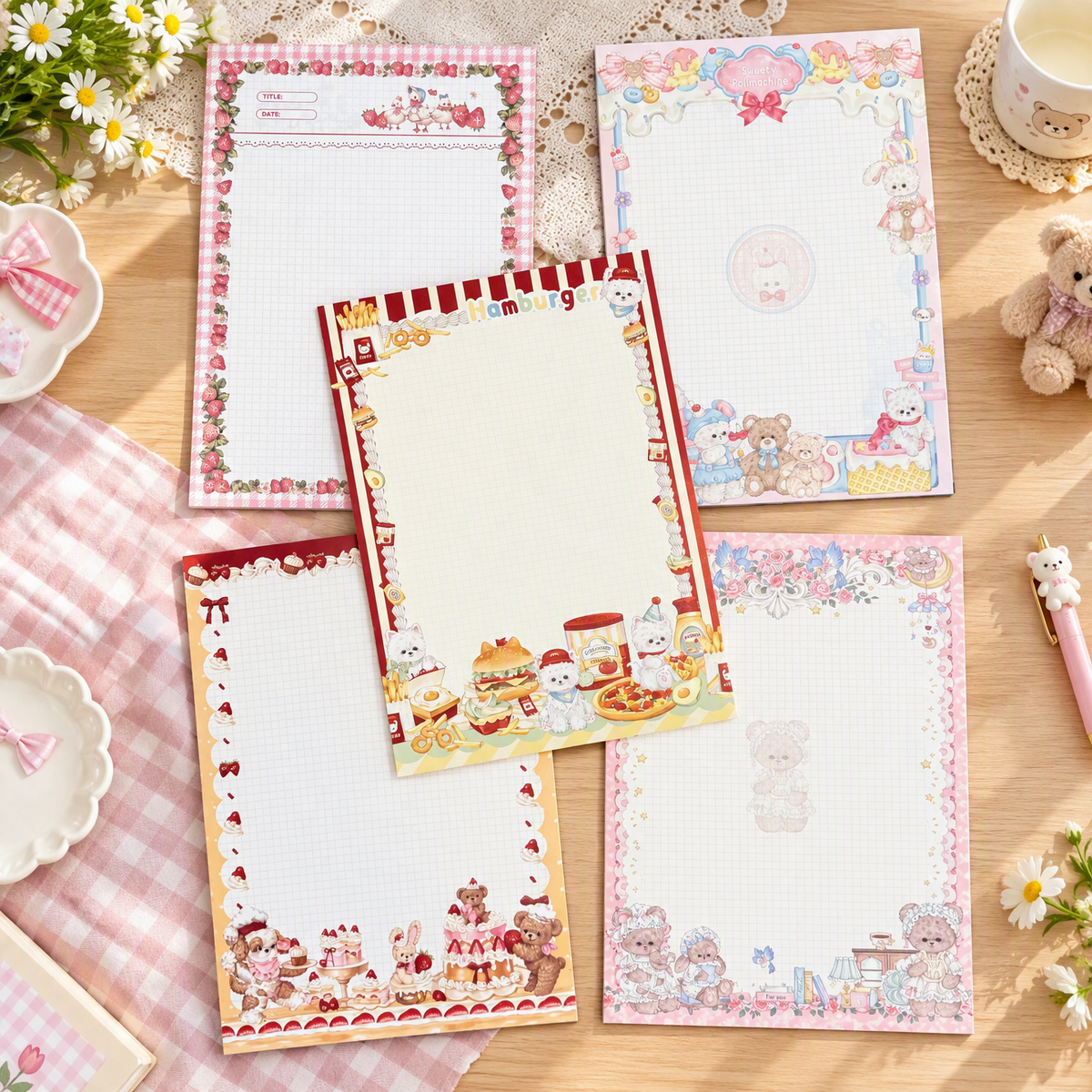 Duo Thick Notepads | Premium 120g Thick Paper | Kawaii Friends Collection | Extra Large-B5