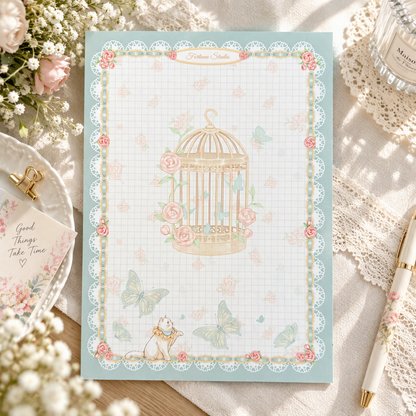 Notepad | Premium 120g Thick Paper | Lily & Butterfly | Extra Large-B5