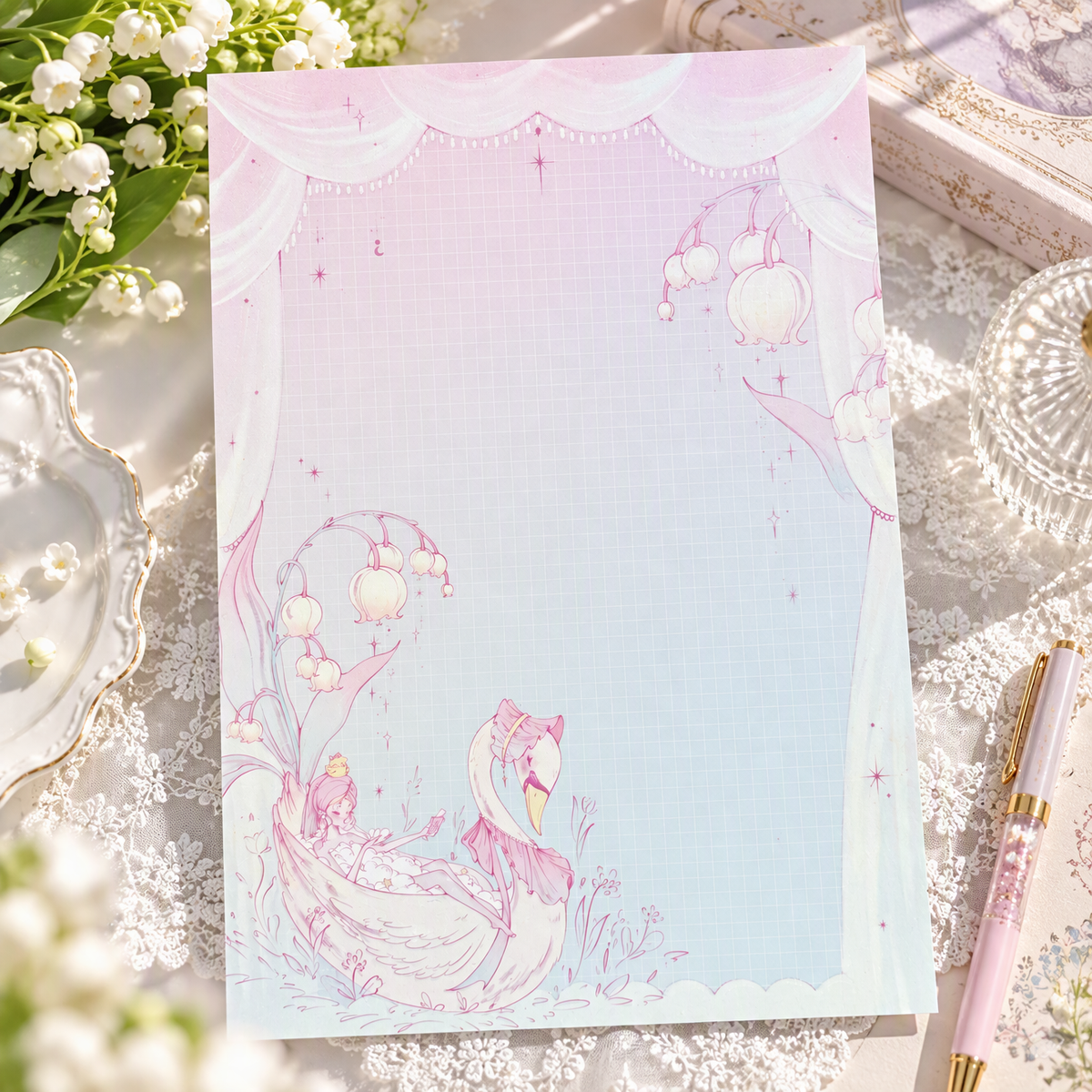 Notepad | Premium 120g Thick Paper | Swan Dream | Extra Large-B5