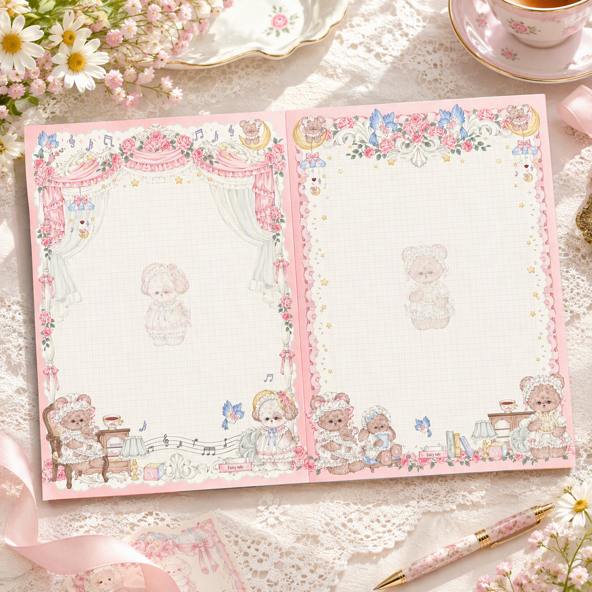 Duo Thick Notepads | Premium 120g Thick Paper | Kawaii Friends Collection | Extra Large-B5