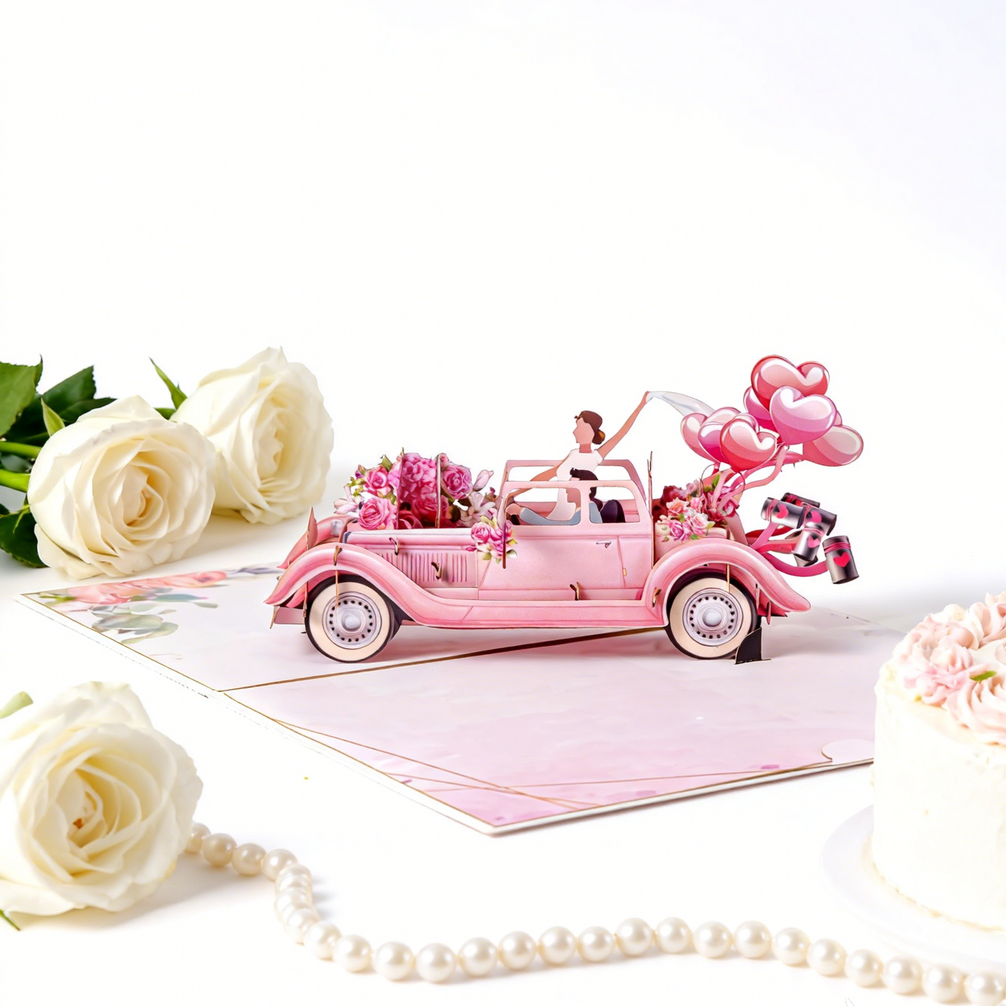 3D Pop-Up Just Married Love Card Wedding Card