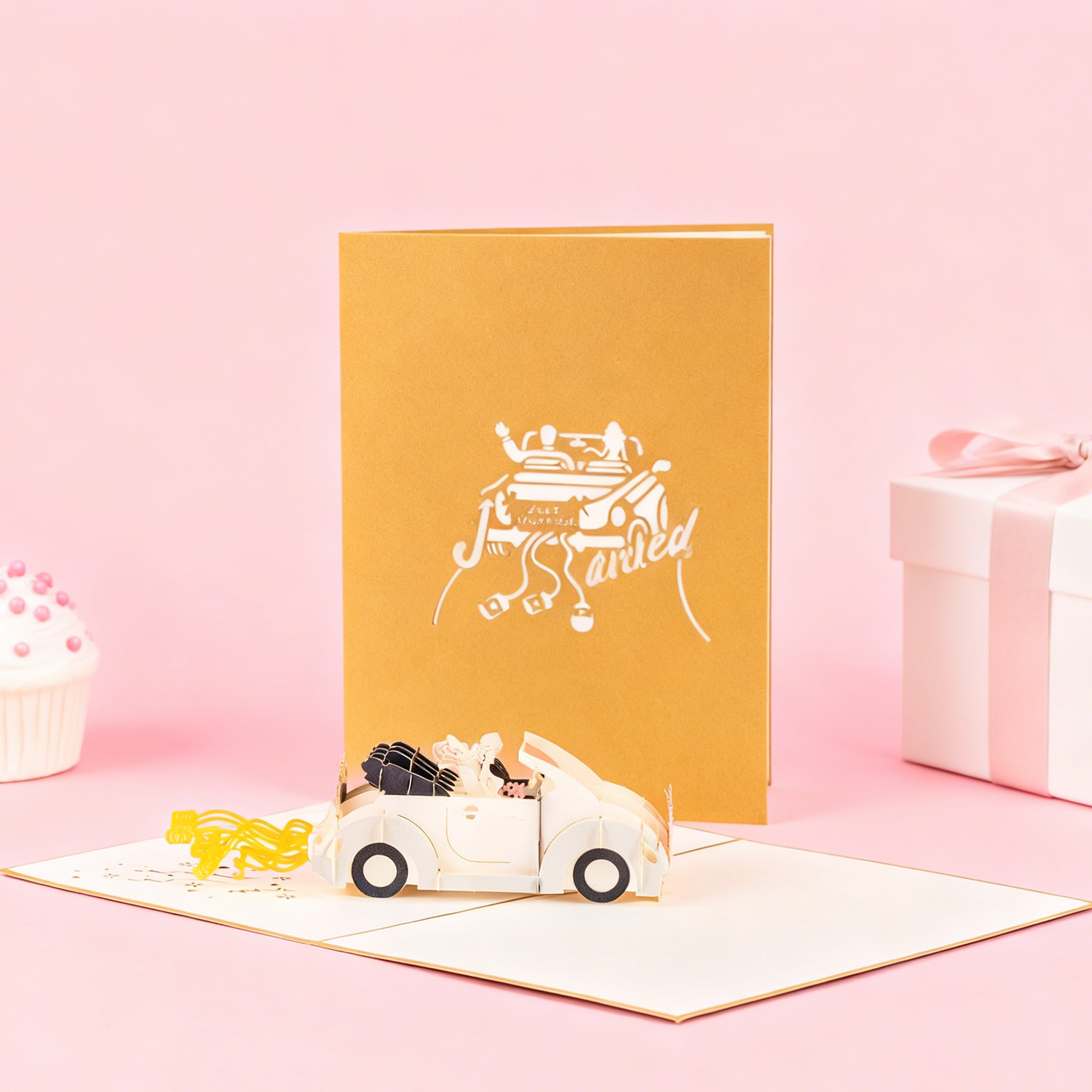 3D Pop-Up Just Married Love Card Wedding Card