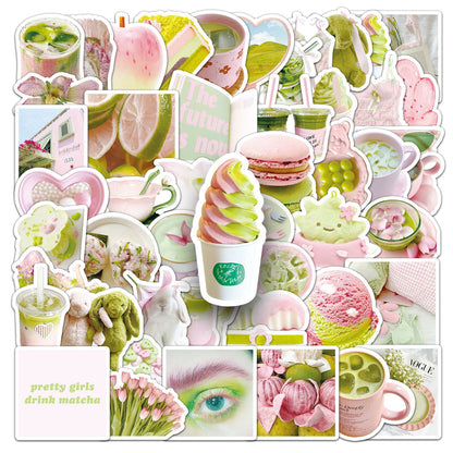 51 Pcs Individual Stickers | The Prettiest Matcha and Pink
