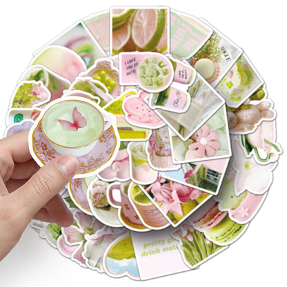 51 Pcs Individual Stickers | The Prettiest Matcha and Pink