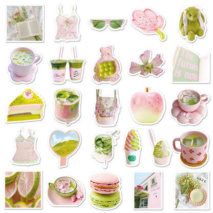 51 Pcs Individual Stickers | The Prettiest Matcha and Pink