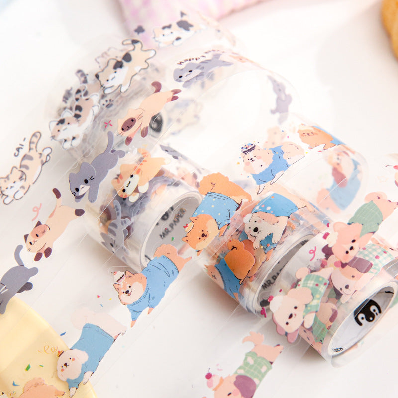 Clear Decorative Tape- My Sweet Pets Dog and Cat Collection | Pre-Die-Cut